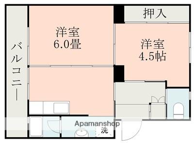 ファーストプレイス合志1号棟(2K/1階)の間取り写真