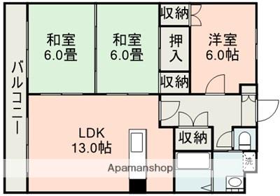アムール月出(3LDK/2階)の間取り写真
