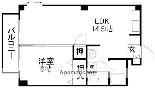 アーバン上南部(1LDK/1階)の間取り写真