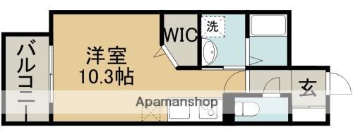 クレール・ドゥ・リュンヌ(ワンルーム/4階)の間取り写真