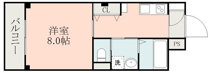 VILLAGE Ⅰ 月出(1K/3階)の間取り写真