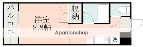 モンパレ渡鹿B棟(ワンルーム/3階)の間取り写真