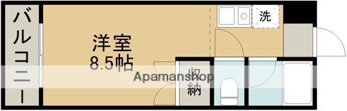 モンパレ渡鹿A棟(ワンルーム/3階)の間取り写真