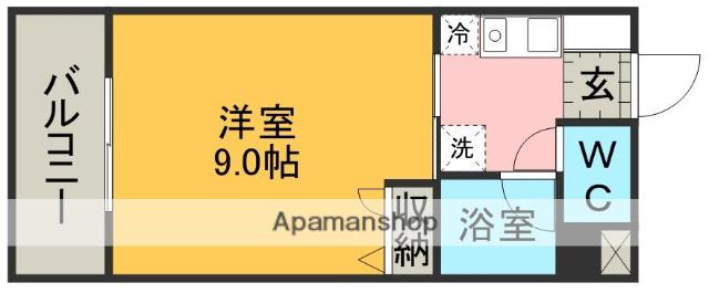 エスペランサⅡ(1K/2階)の間取り写真