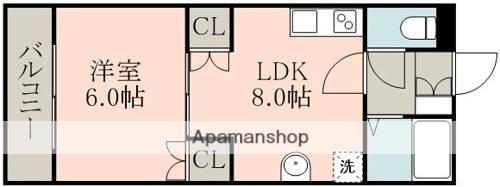 PRENDRE武蔵ケ丘 Ⅰ(1LDK/2階)の間取り写真