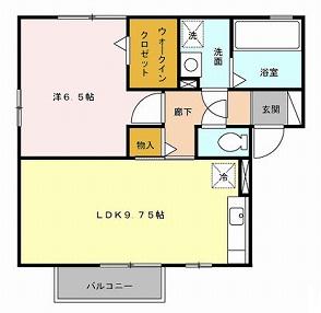 イーグルスネスト(1LDK/2階)の間取り写真