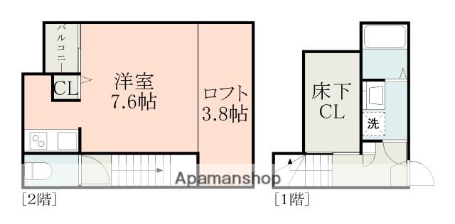 ADC熊本駅南ALIVE(ワンルーム/1階)の間取り写真