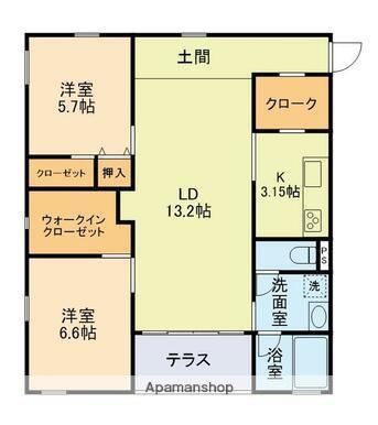 LALUCE(2LDK/5階)の間取り写真