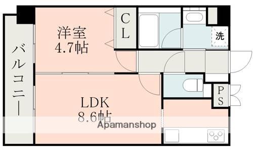 THE MUTUAL 藤崎宮(1LDK/6階)の間取り写真