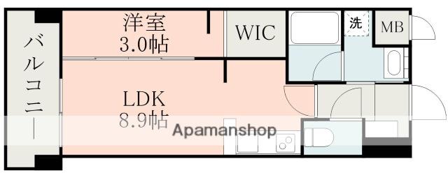 ラ・シック水前寺(1LDK/3階)の間取り写真