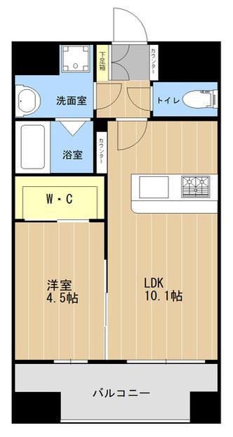 LIBTH九品寺Ⅱ(1LDK/5階)の間取り写真