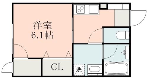 ラ・ポルテ光の森北Ⅵ(1K/1階)の間取り写真