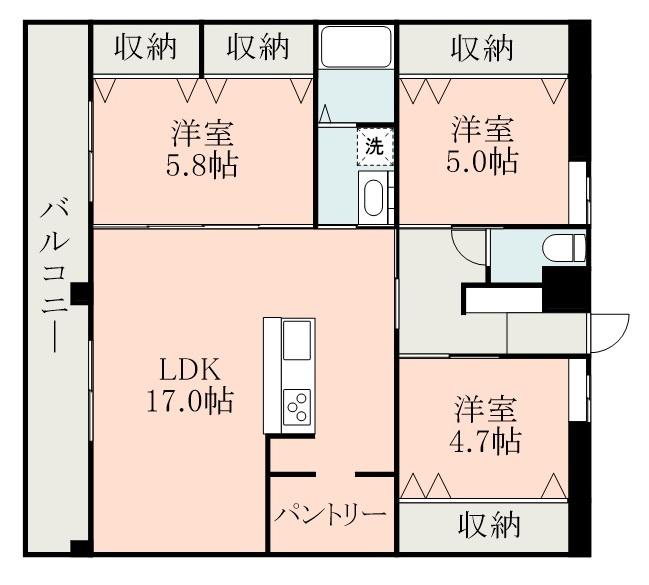 メゾン・ド・アネモネ(3LDK/4階)の間取り写真