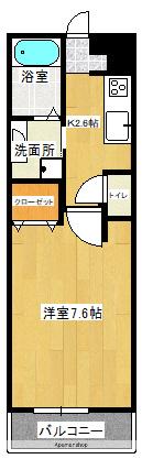 MIME(1K/1階)の間取り写真