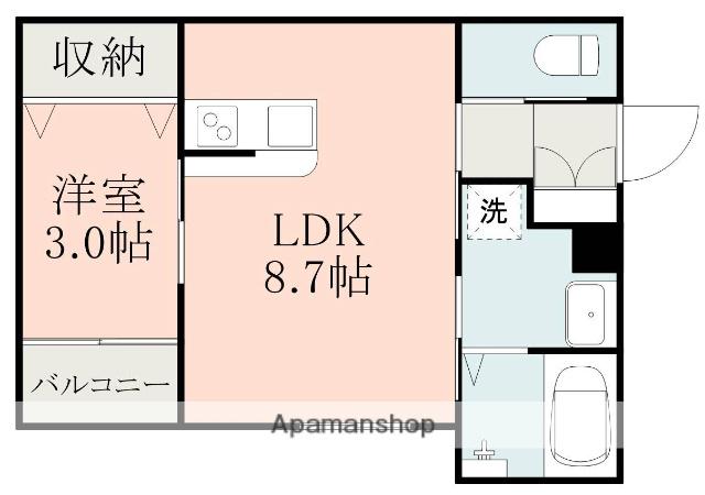 MAJOR光の森北(1LDK/2階)の間取り写真