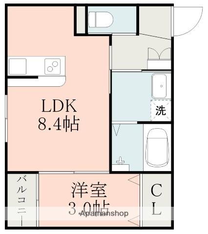 MAJOR光の森北(1LDK/2階)の間取り写真