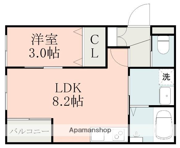 MAJOR光の森北(1LDK/2階)の間取り写真