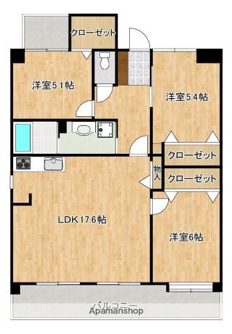 FLEUR光の森(3LDK/2階)の間取り写真