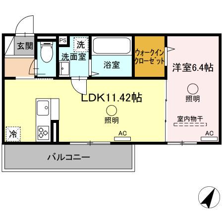 サン ベルナール(1LDK/3階)の間取り写真