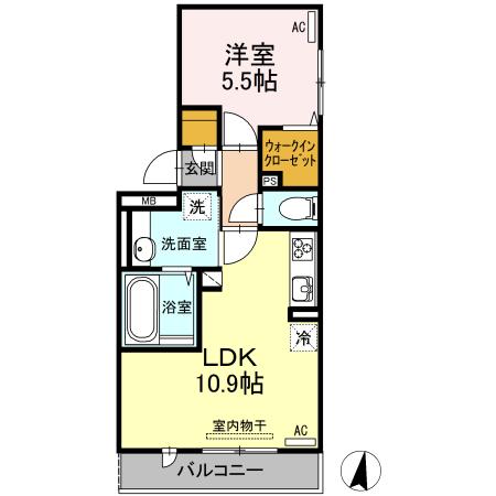 レイ・ブリス(1LDK/3階)の間取り写真