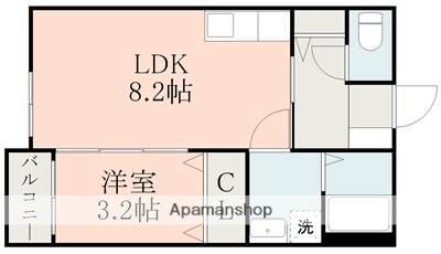 EMOOR光の森 B(1LDK/1階)の間取り写真