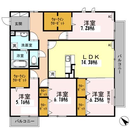 ディアコート・宙(4LDK/2階)の間取り写真