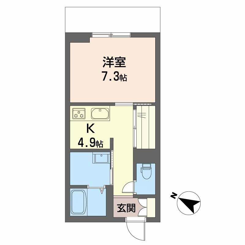 PARADISO本荘(1K/1階)の間取り写真