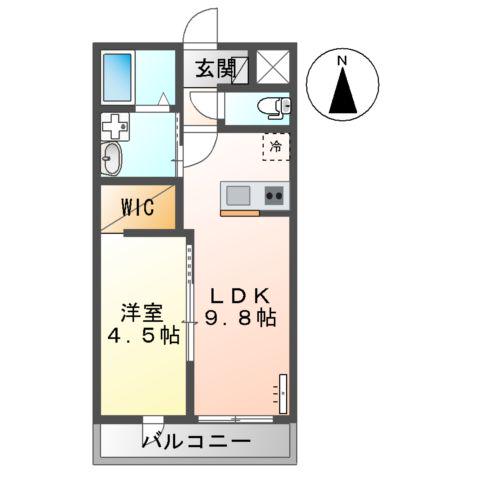 PLUMA BRANCA(1LDK/2階)の間取り写真