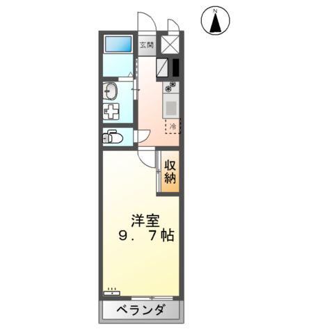 サンウイング(1K/2階)の間取り写真