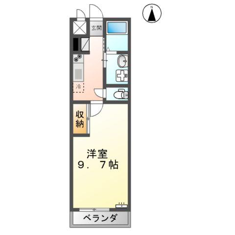 サンウイング(1K/2階)の間取り写真