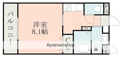 ラ・シック県立大学前Ⅲ(1K/1階)の間取り写真