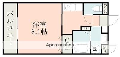 ラ・シック県立大学前Ⅲ(1K/4階)の間取り写真