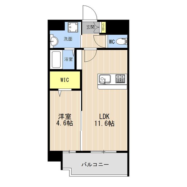 LIBTH菊陽227(1LDK/10階)の間取り写真