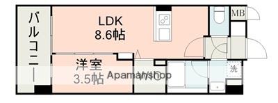 ELGRAND菊陽Ⅰ(1LDK/6階)の間取り写真