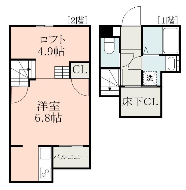 ADC日赤通南(ワンルーム/2階)の間取り写真