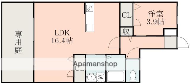 エバーフォレスト(1LDK/1階)の間取り写真