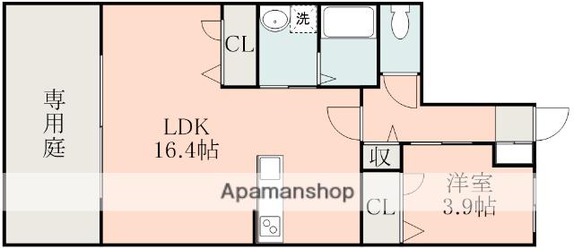 エバーフォレスト(1LDK/1階)の間取り写真