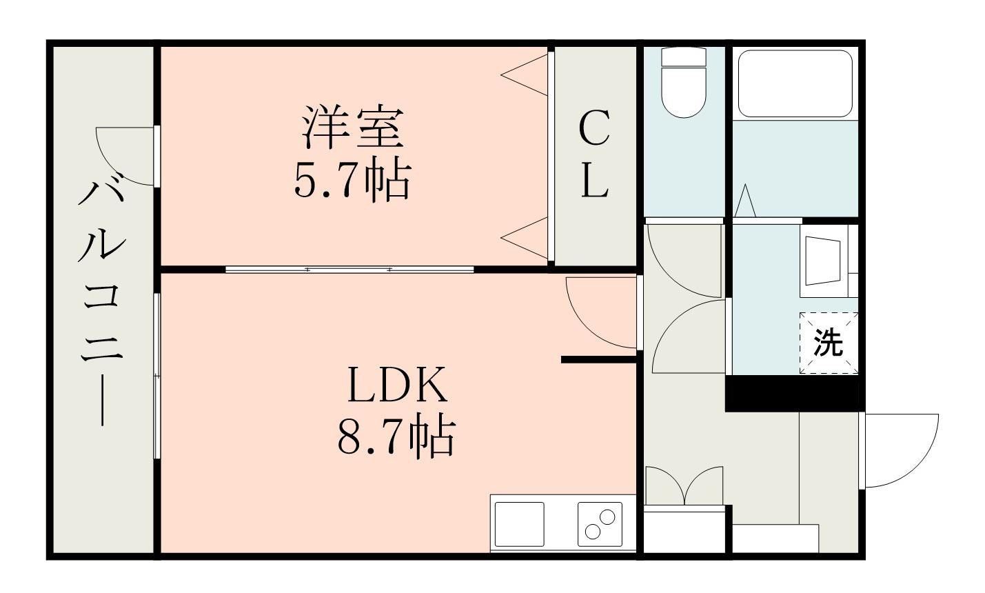 INDIGO BASE(1LDK/2階)の間取り写真