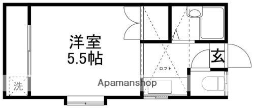 ソフィ健軍ヴィレッジⅠ(ワンルーム/2階)の間取り写真
