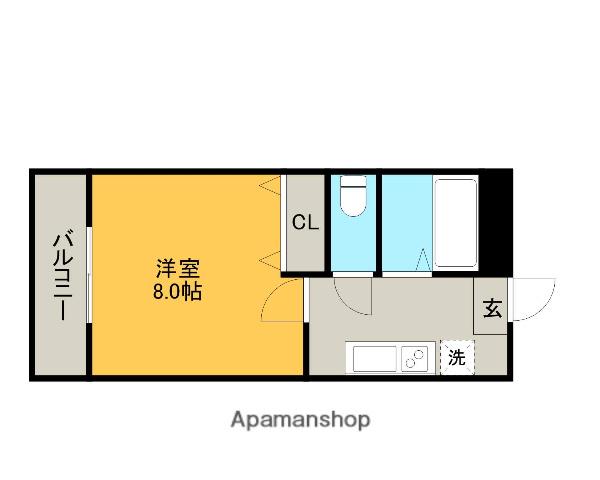 プランドール新外(1K/5階)の間取り写真