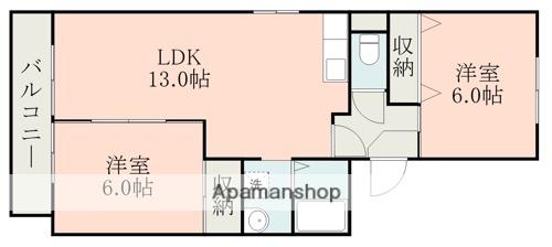 ハイム・フローラB(2LDK/2階)の間取り写真