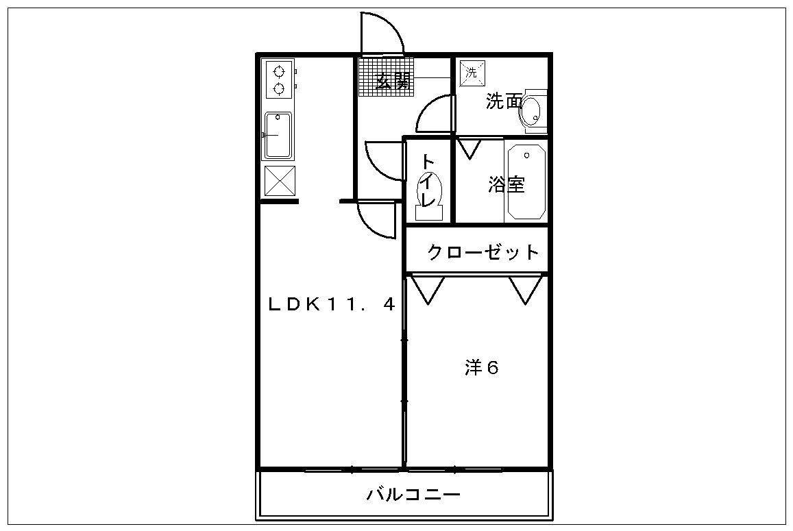 マンショングランドールⅡ(1LDK/3階)の間取り写真