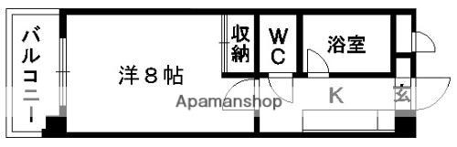 アビテ水前寺(1K/4階)の間取り写真