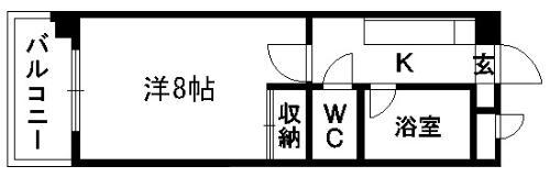 アビテ水前寺(1K/3階)の間取り写真