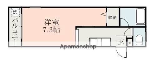 アルミザールⅢ(1K/1階)の間取り写真