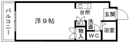コスモ第2ビル(ワンルーム/1階)の間取り写真