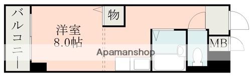 シティーガーデン水前寺(ワンルーム/6階)の間取り写真