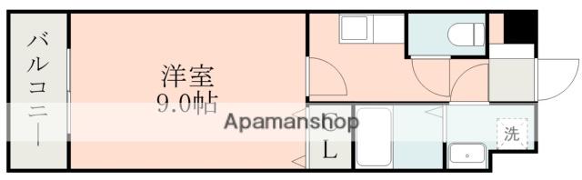 モンテ保田窪(1K/3階)の間取り写真