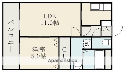 エスパシオ近見(1LDK/2階)の間取り写真