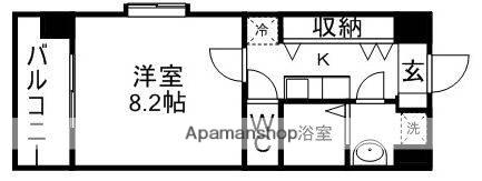 リバージュ県庁通(1K/5階)の間取り写真